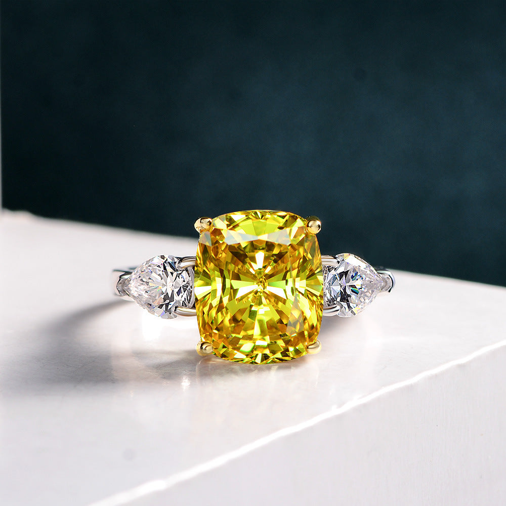 Cushion on Pear Ring