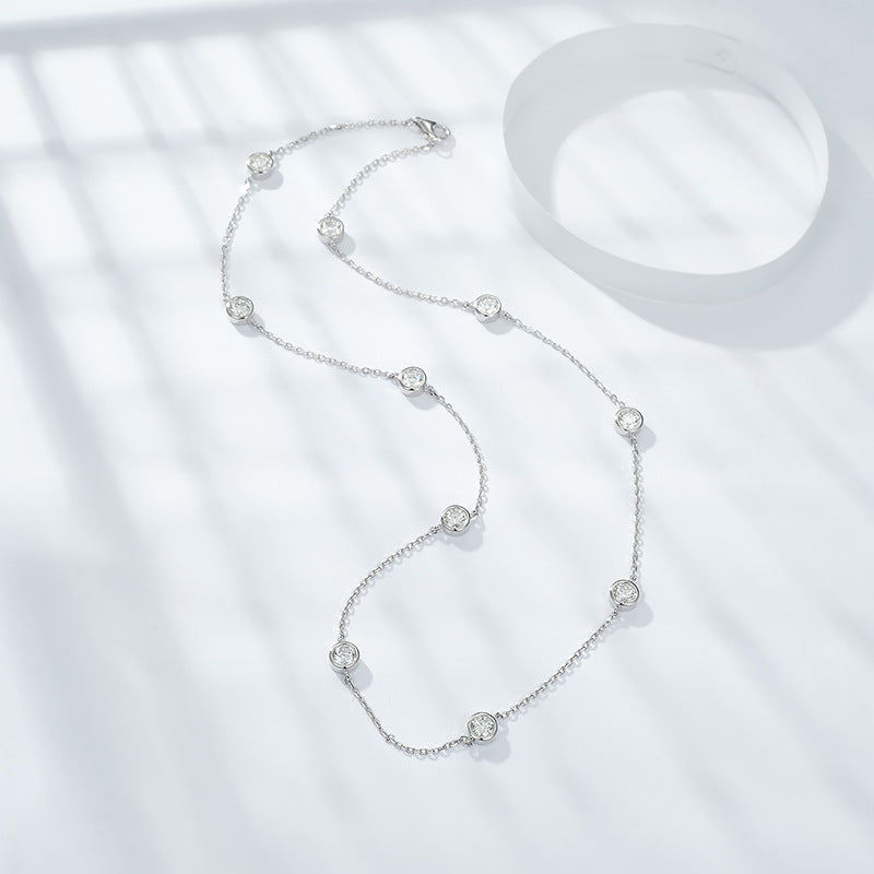Medium Moissanite Bezel Necklace