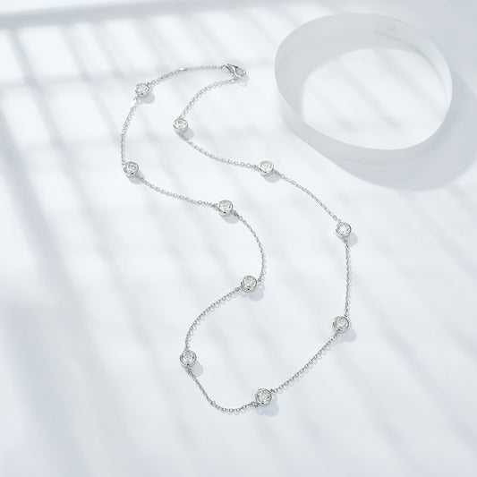 Medium Moissanite Bezel Necklace