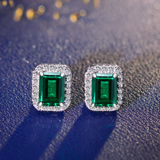 Emerald Halo Earrings