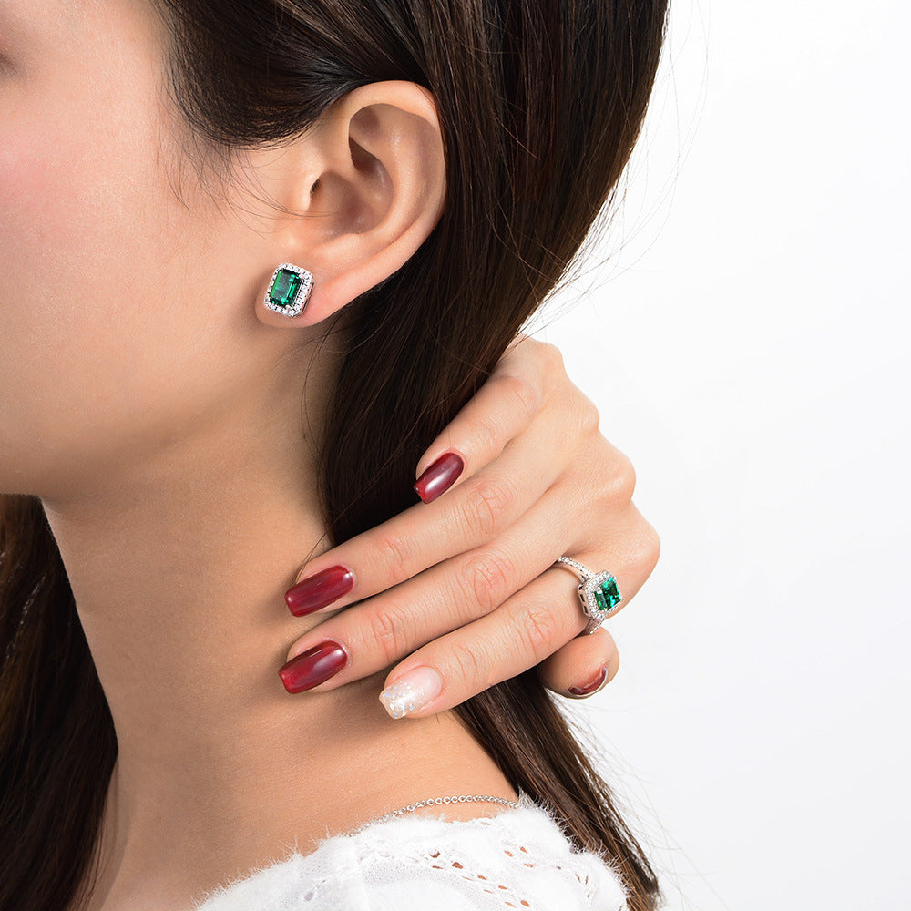 Emerald Halo Earrings