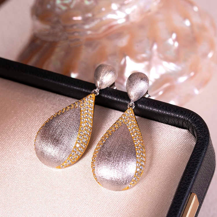 Gold Moissanite Dangle Drops