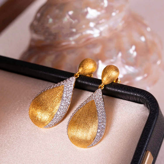 Gold Moissanite Dangle Drops