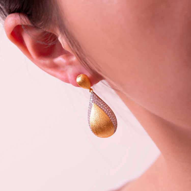 Gold Moissanite Dangle Drops