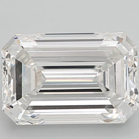 Embrace cut diamond on a light gray background