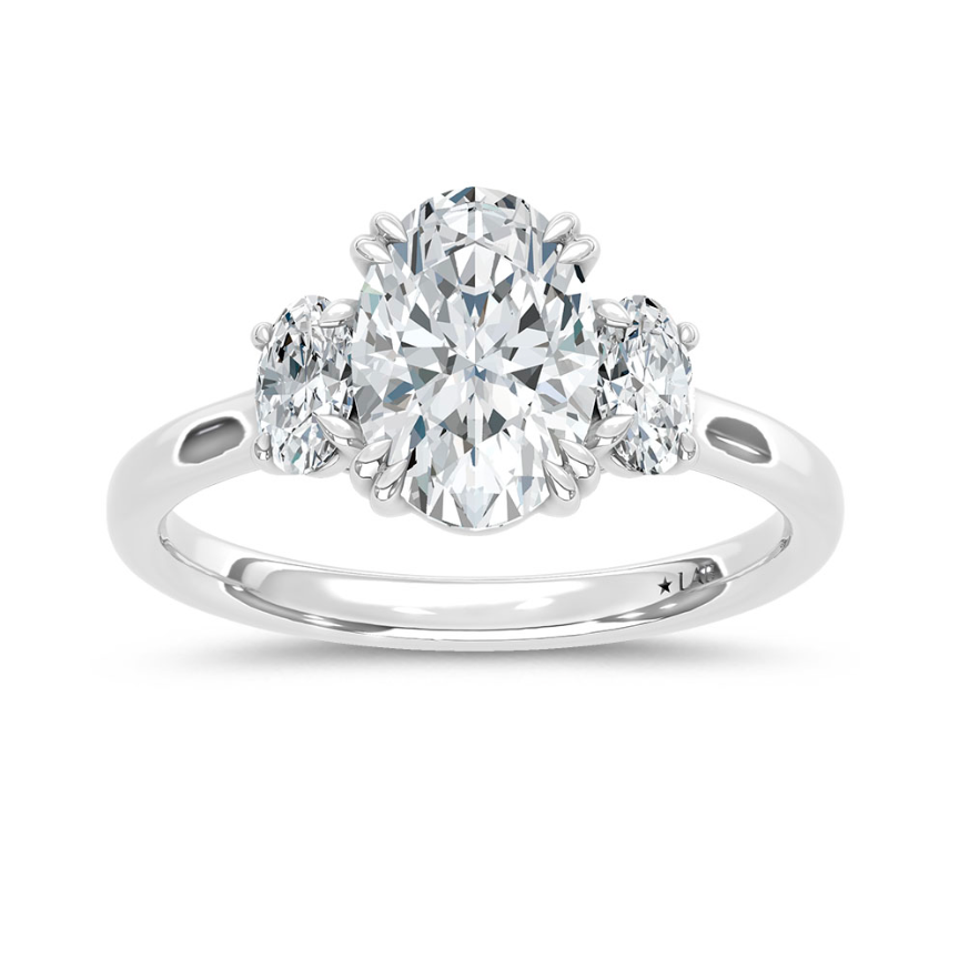 Oval Three Stone Lab Grown Diamond Ring