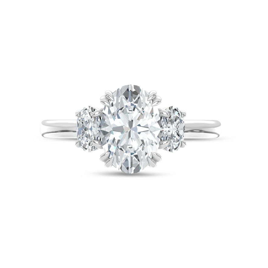 Oval Three Stone Lab Grown Diamond Ring