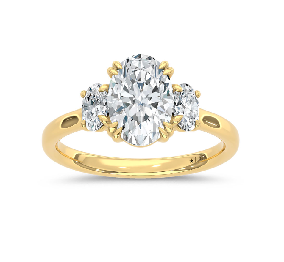 Oval Three Stone Lab Grown Diamond Ring