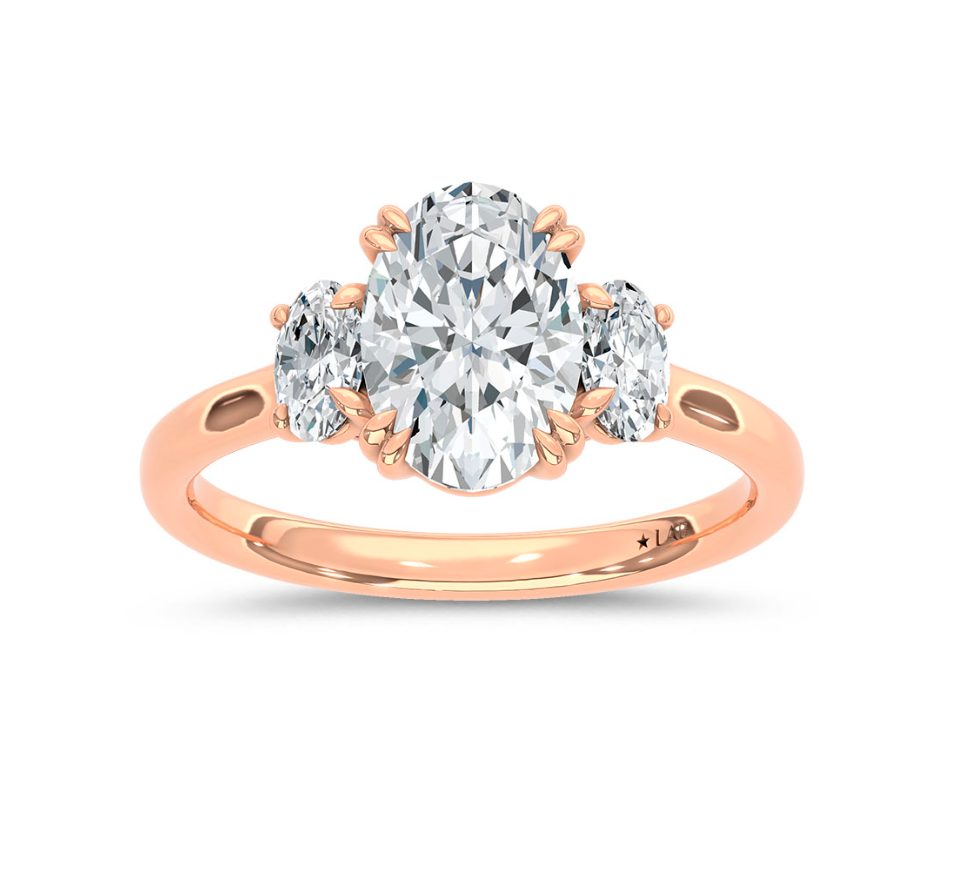 Oval Three Stone Lab Grown Diamond Ring