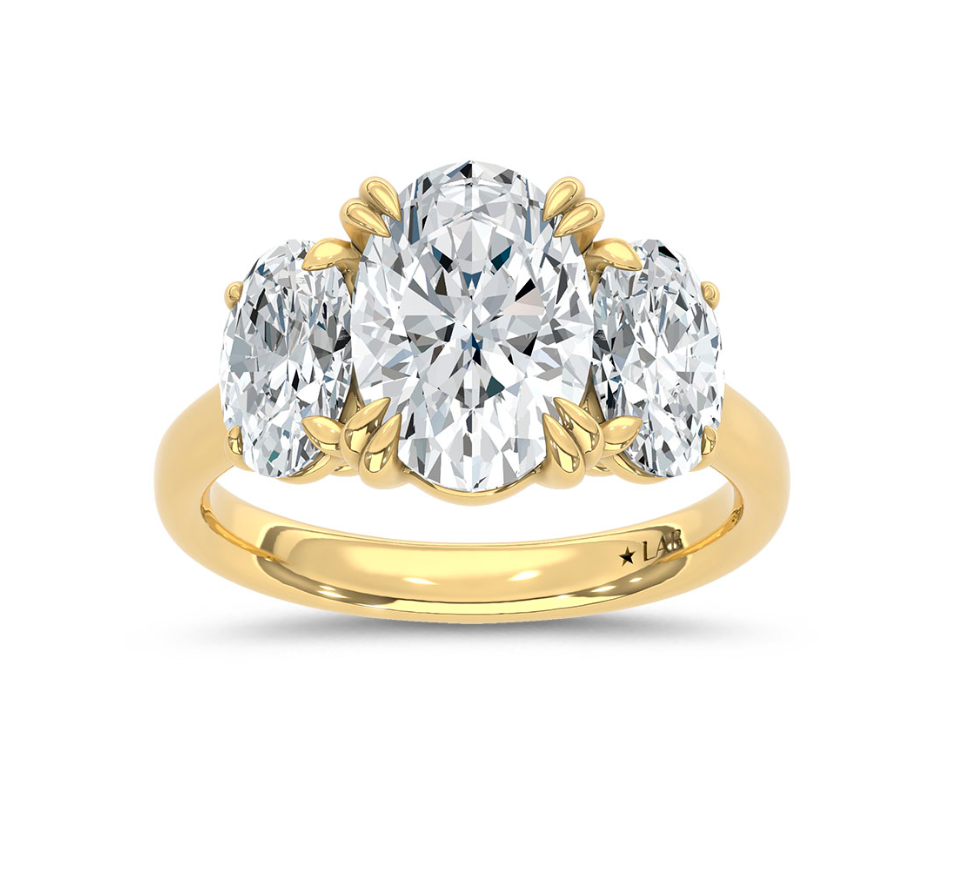 Oval Three Stone Lab Grown Diamond Ring