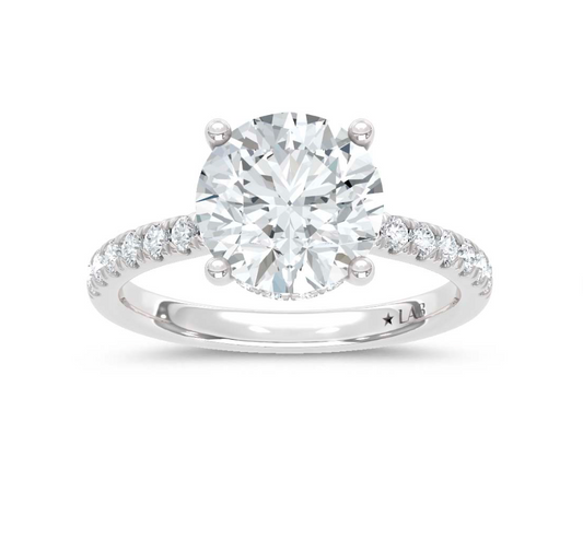 Round Hidden Halo Lab Grown Diamond Ring