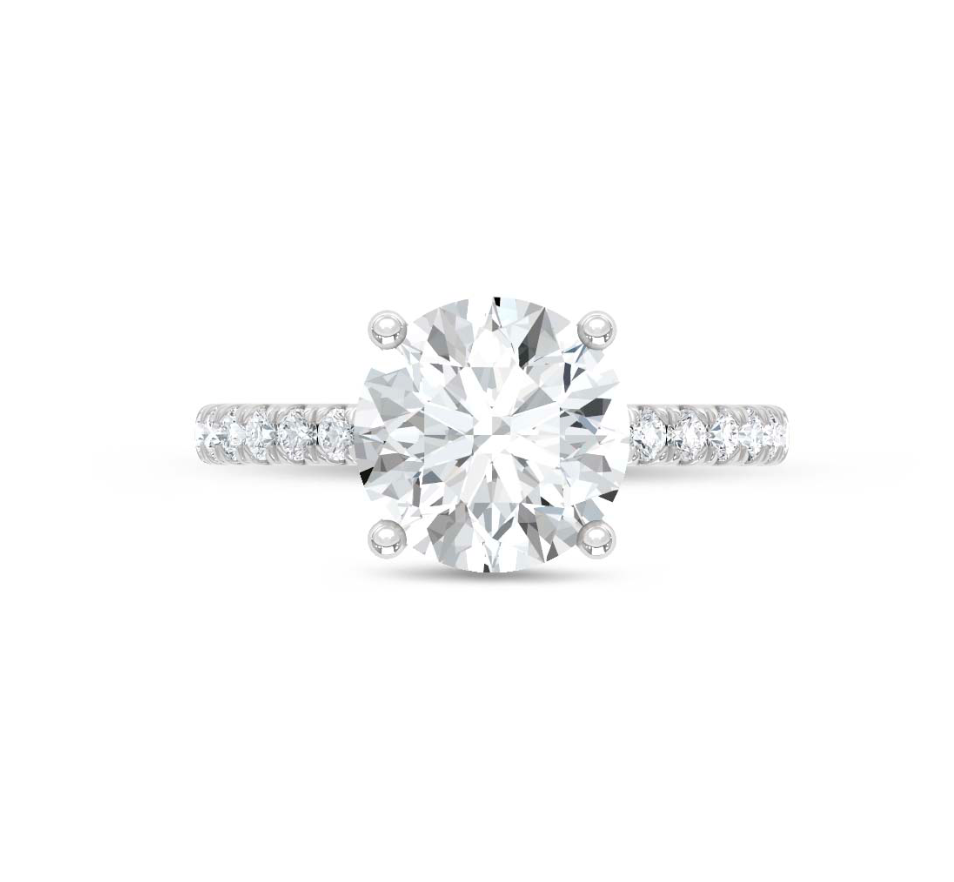 Round Hidden Halo Lab Grown Diamond Ring