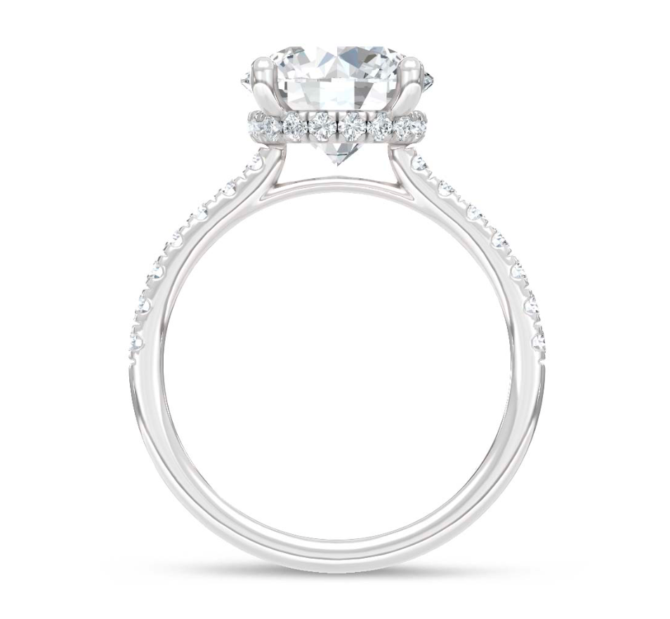 Round Hidden Halo Lab Grown Diamond Ring