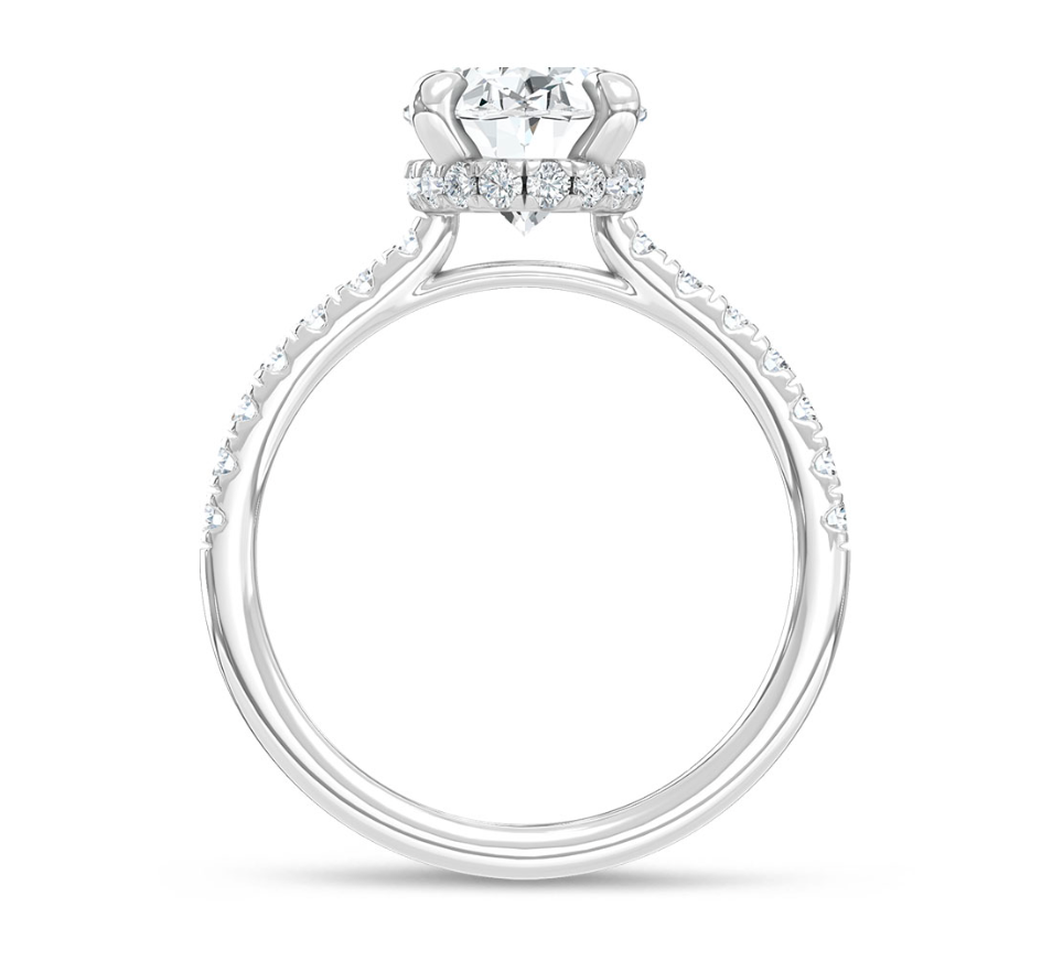 Oval Hidden Halo Lab Grown Diamond Ring