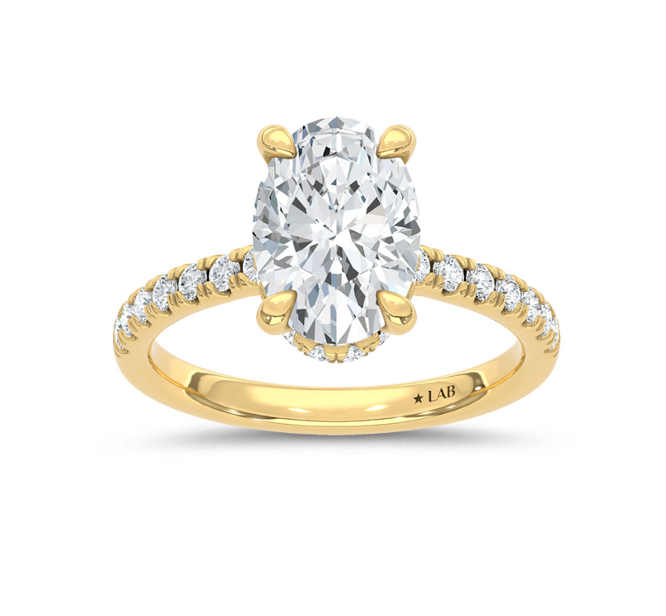 Oval Hidden Halo Lab Grown Diamond Ring
