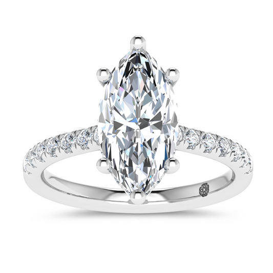 Marquise Hidden Halo Lab Grown Diamond Ring