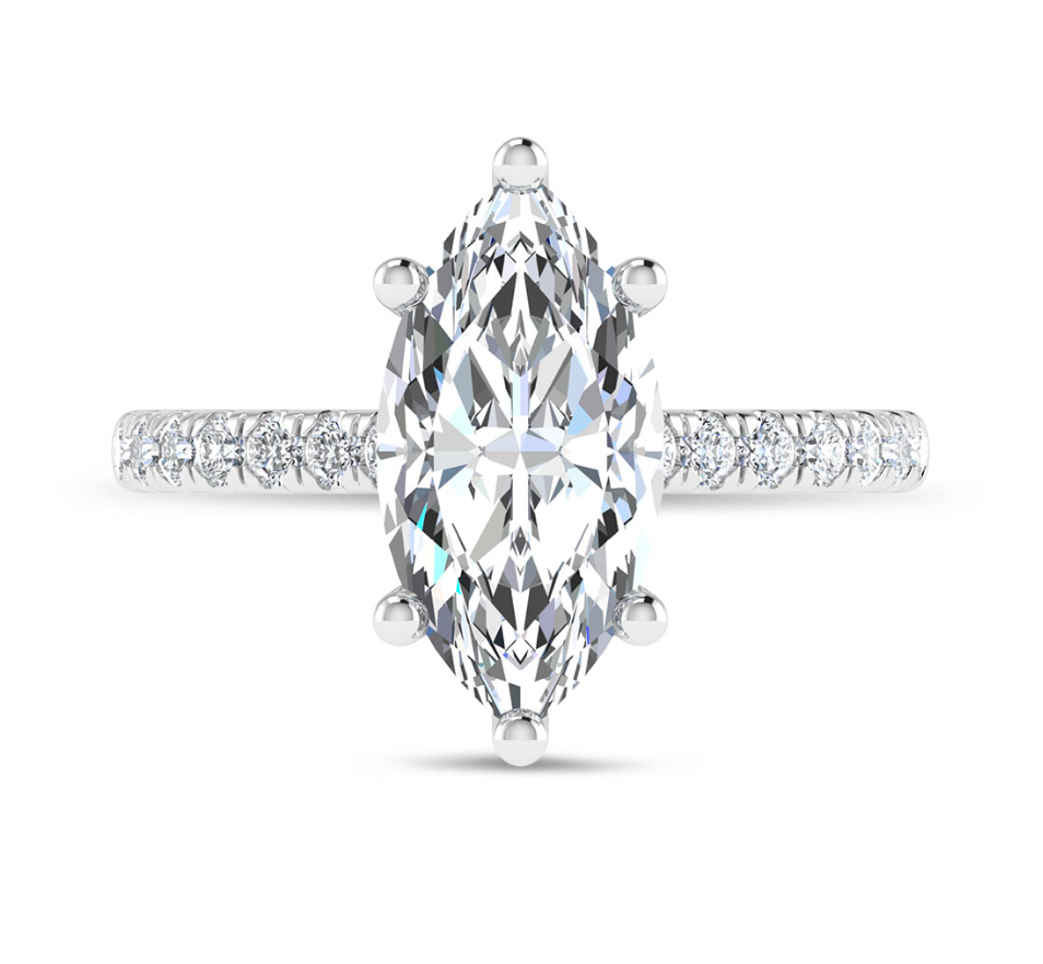 Marquise Hidden Halo Lab Grown Diamond Ring