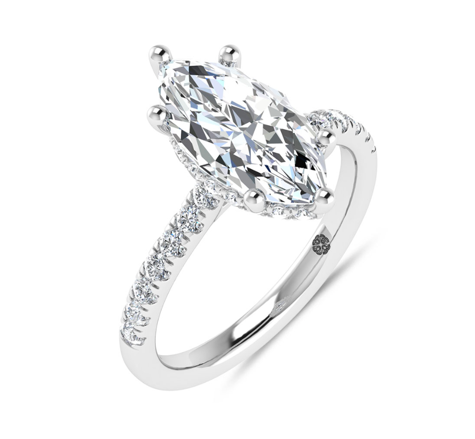 Marquise Hidden Halo Lab Grown Diamond Ring