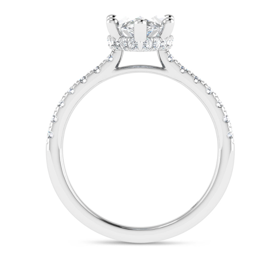 Marquise Hidden Halo Lab Grown Diamond Ring