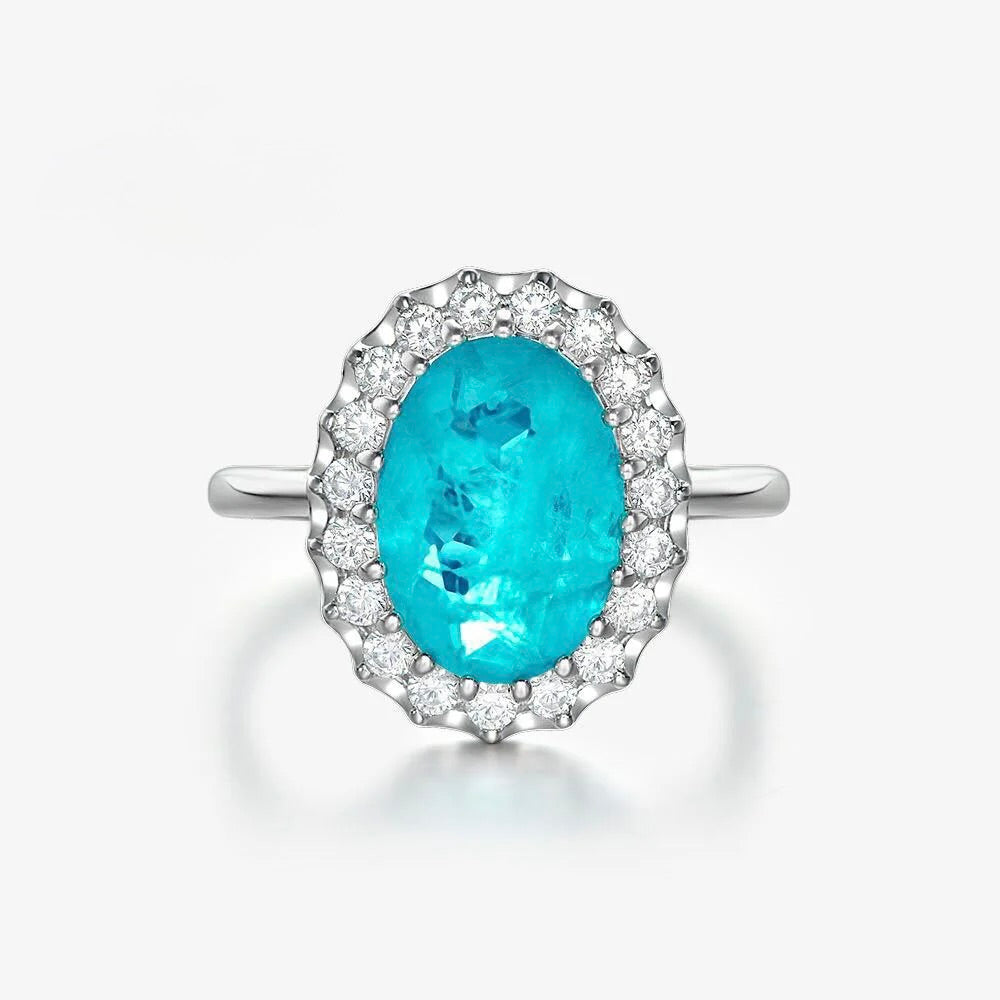 Blue Illusion Halo Ring