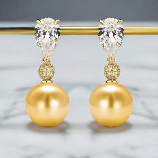 Golden Pearl Dangles