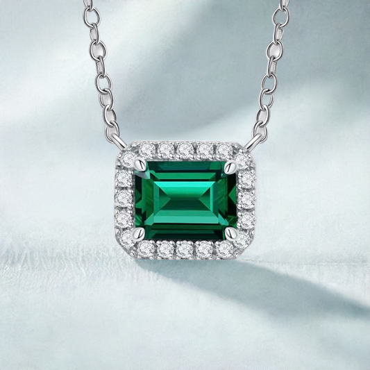 Emerald Halo Necklace